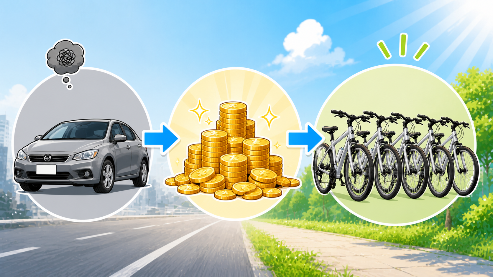 車を売ったらクロスバイクが5台買えるお金が入った話【MOTA車買取の実録】